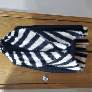 Milano wool blend eyelash fringe open front waterfall cardigan SHARP